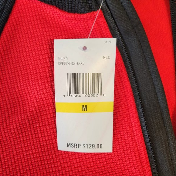 Spyder Fleece Jacket Mens Medium Red and Black - Picture 3 of 4